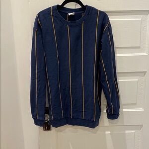 Navy Blue Striped Men's Sweater